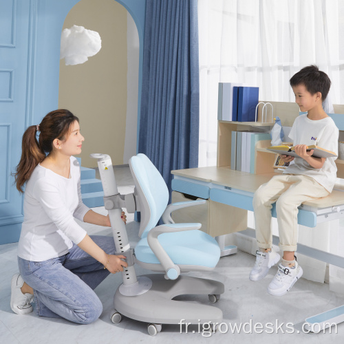 Bureau d'étude ergonomique réglable pour enfants et chaise ergonomique